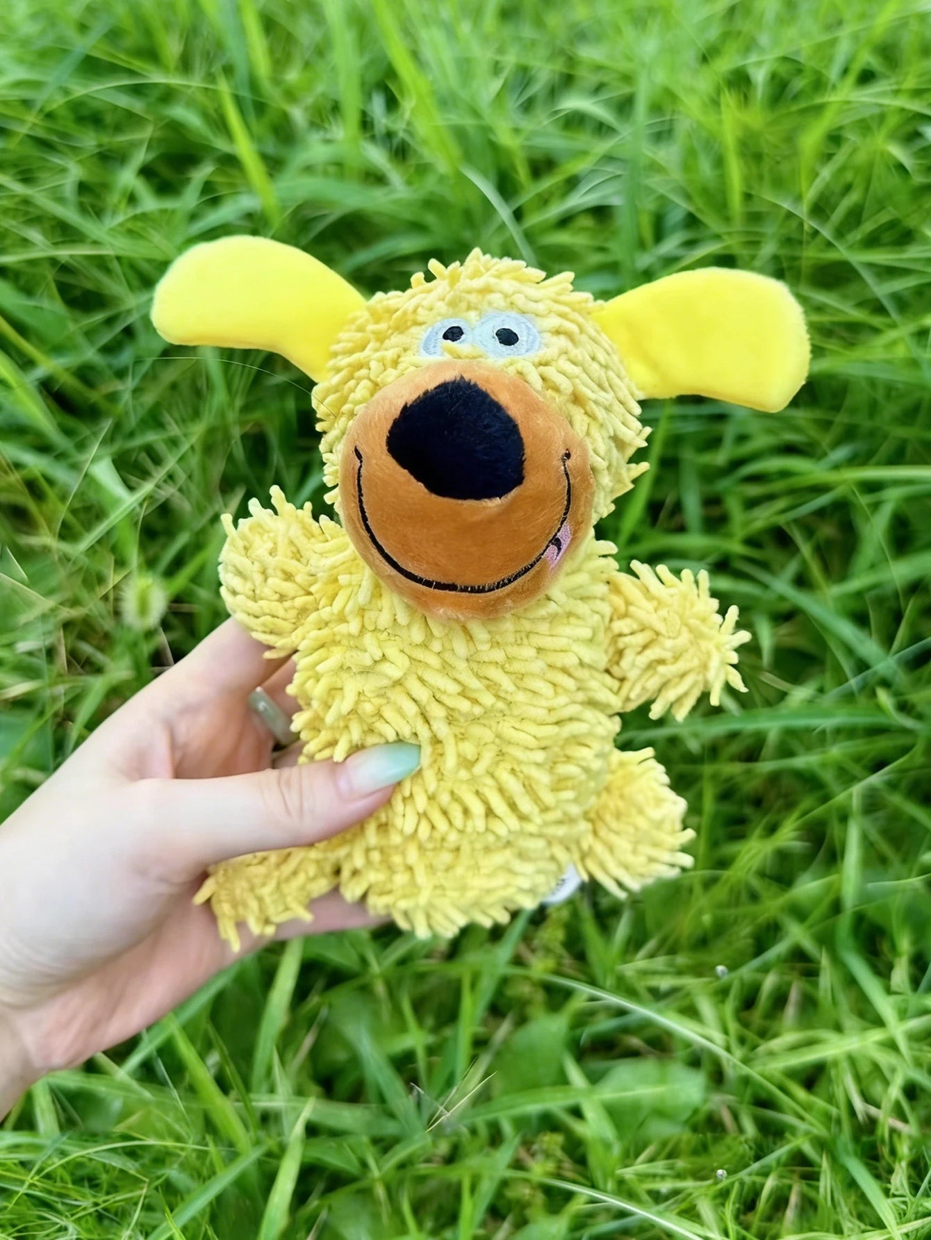 Squealing dog toy, mop toy, with sound and movement, blue self-entertainment toy, bite-resistant and teeth-grinding resistant, sound-making pet accessory for small dogs