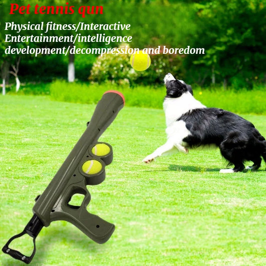 Pet Dog Toy Serving Gun Training Dog Throwing Ball Launcher Pet Outdoor Tennis Shooting Interactive Puzzle Toy