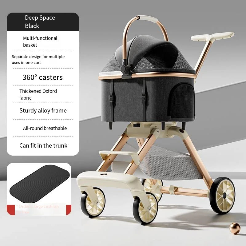 2026 New Separable Pet Stroller, Portable One Click Recycling Cat Stroller, Universal Lightweight Baby Stroller for Travel