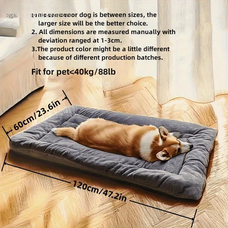 Large Plush Dog Bed Mat