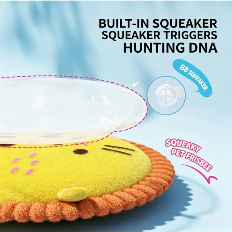 Dog Plush Toy Cartoon Flying Disc Toy Small Dog Teeth Grinding Toy Wear-resistant Bite-resistant Puppy Pet Product