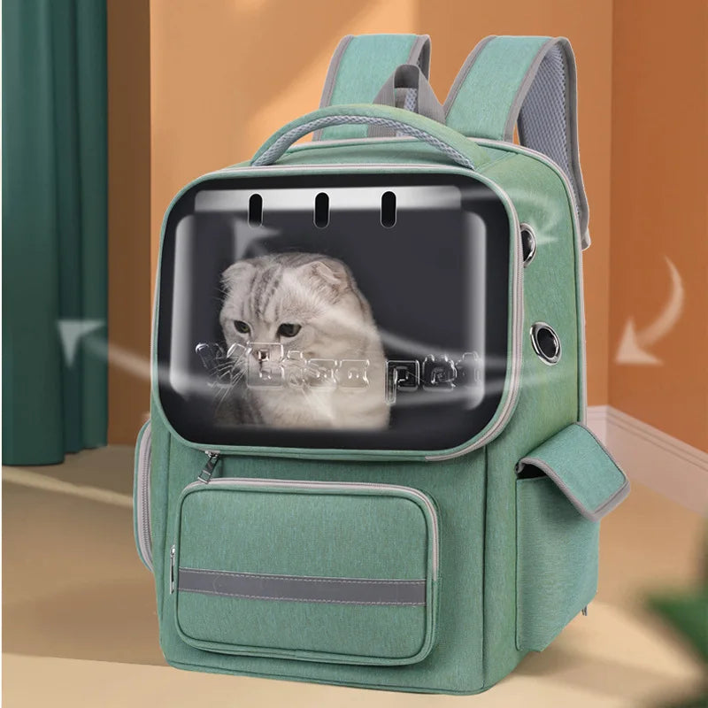 2026 New Outdoor Outing Bag Large Capacity Transparent Puppy Cat Pet Backpack Large Shoulder Cat Bag