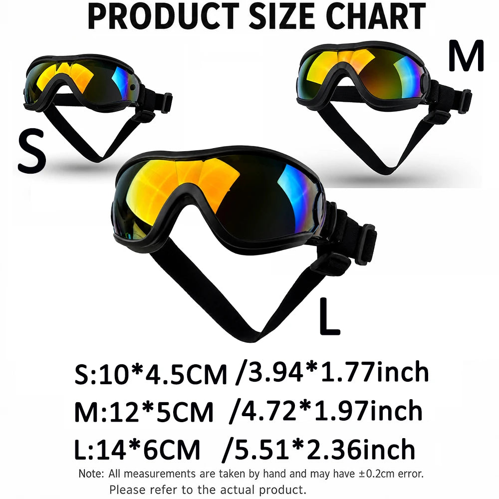 Adjustable Dog Sunglasses UV Protection Pet Goggles Soft Waterproof Puppy Glasses for Small Medium Dogs Outdoor Riding Driving