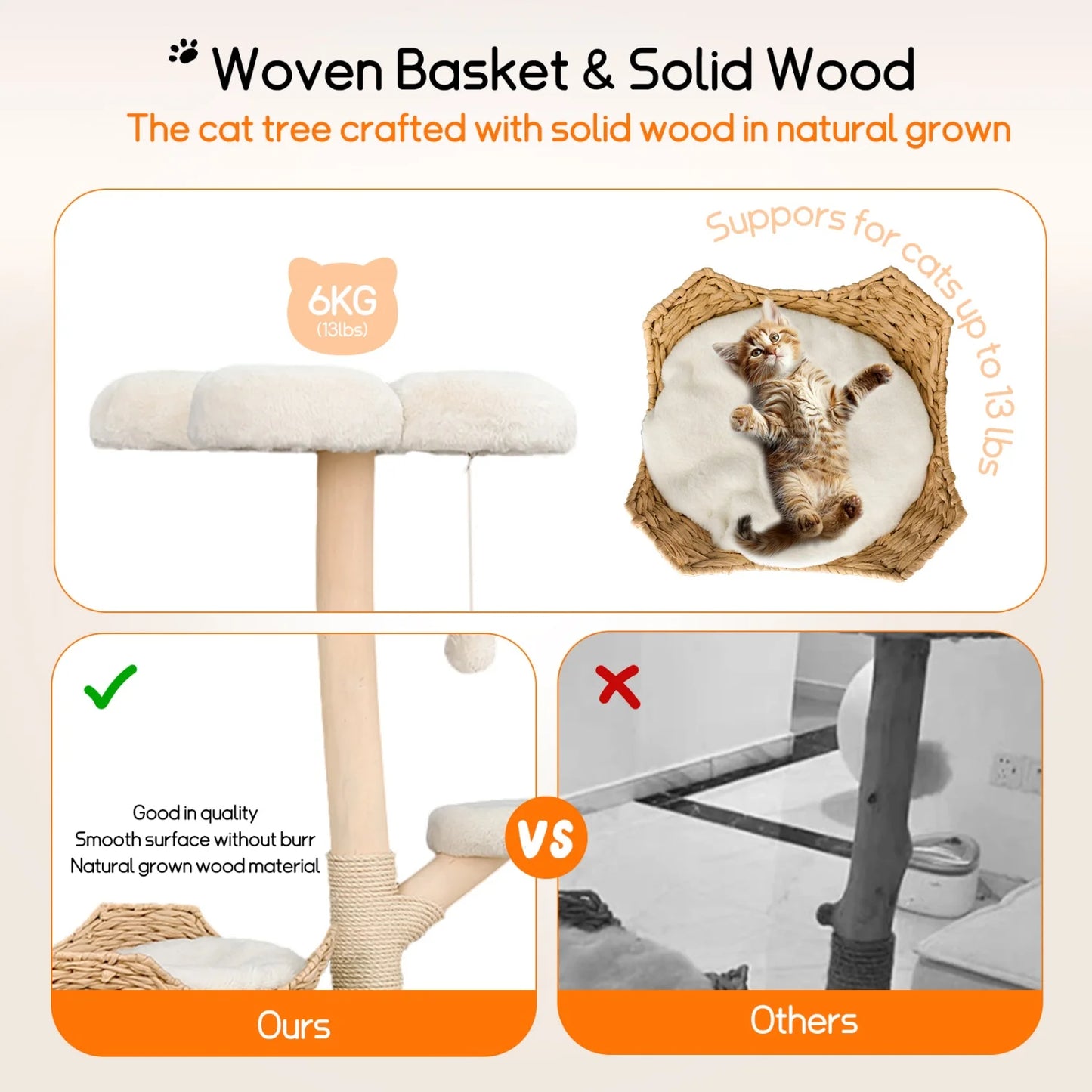 Multi-Level Cat Tree with Hanging Ball & Scratching Posts
