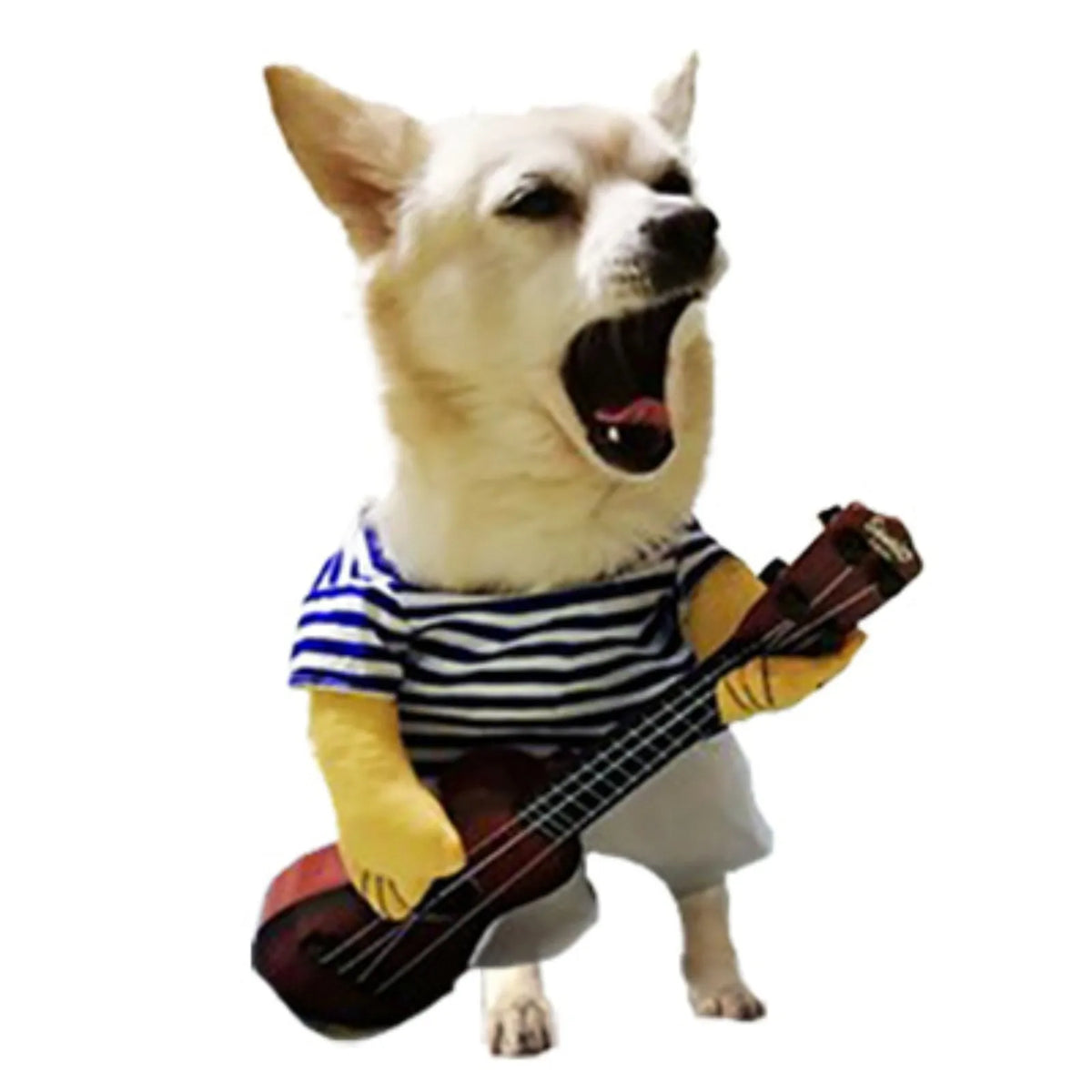Funny Guitar Player Dog Costume – Rock Star Musician Pet Outfit