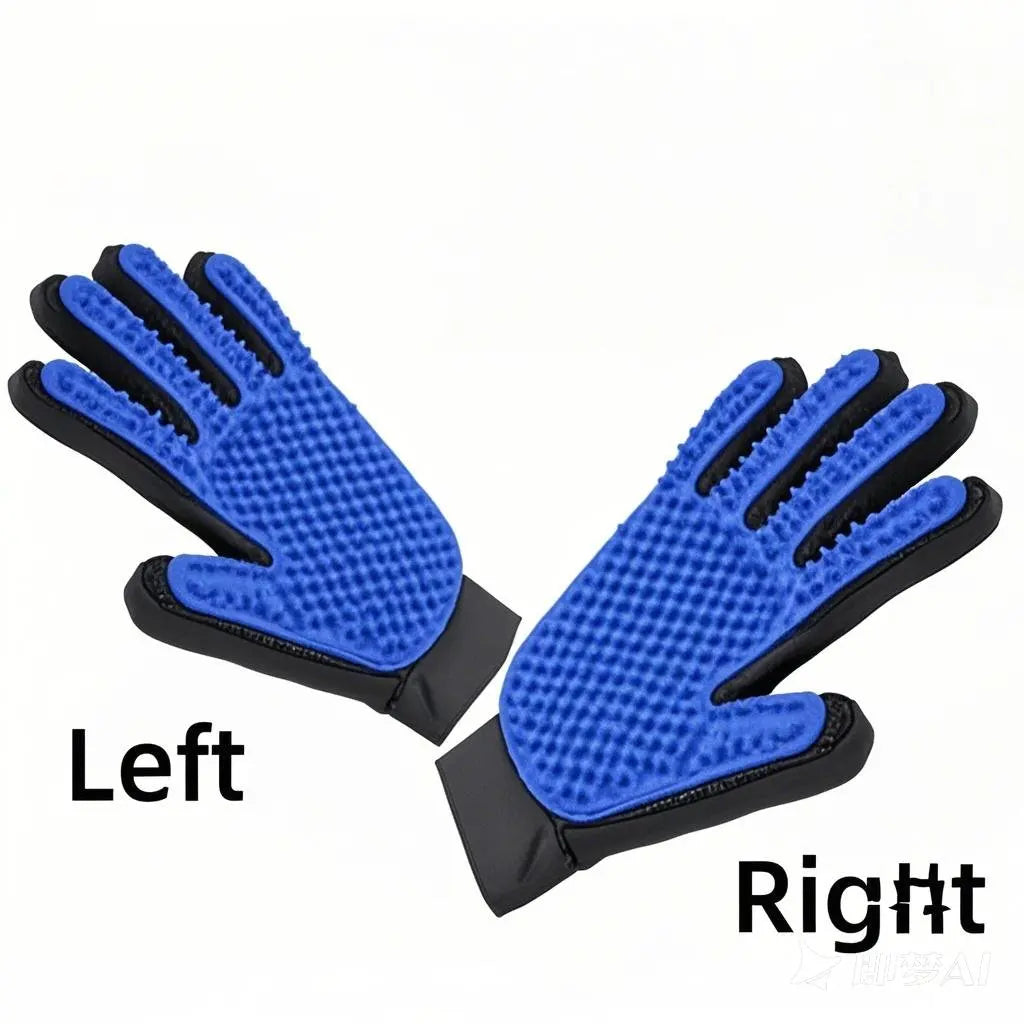 Pet Hair Removal Grooming Glove for Dogs & Cats