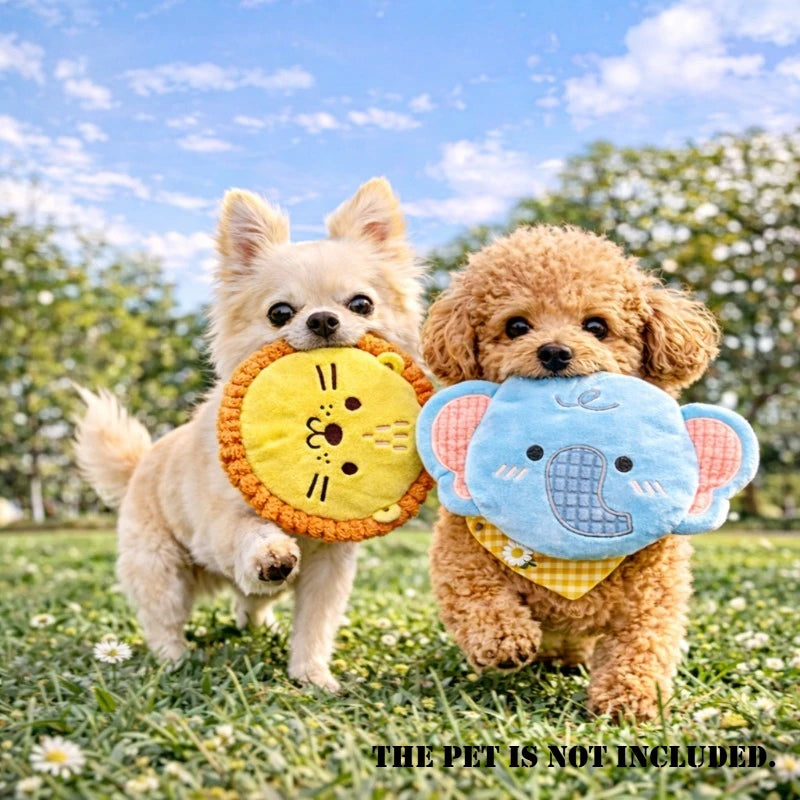 Dog Plush Toy Cartoon Flying Disc Toy Small Dog Teeth Grinding Toy Wear-resistant Bite-resistant Puppy Pet Product