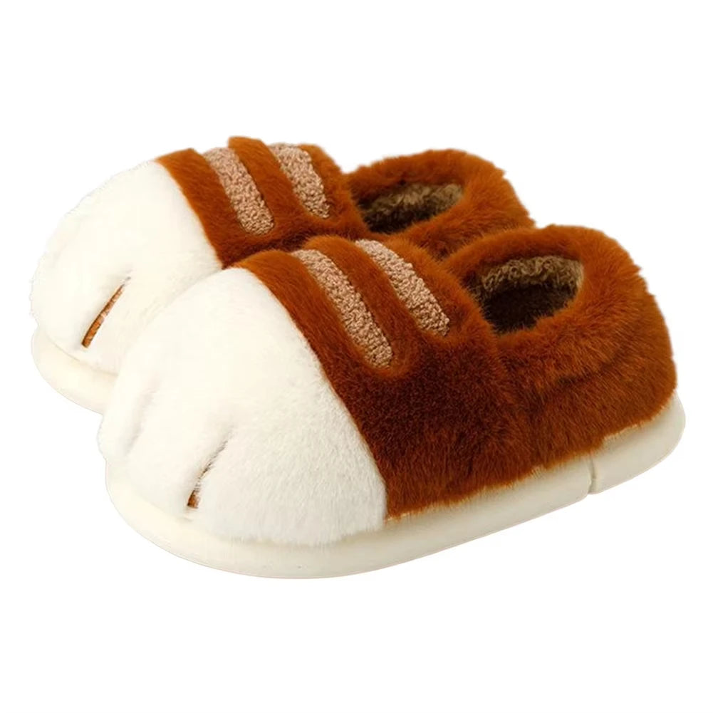 Kitty Claw Plush Slippers – Cute Fuzzy Cat House Shoes for Women