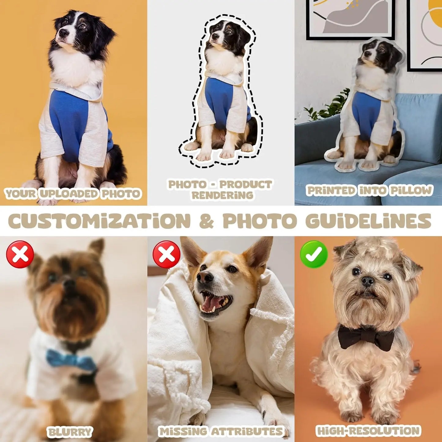 Pets Cushion Filling Pets Photo Cushion Custom DIY Pillow for Putting Picture of Cats and Dogs Home Decor