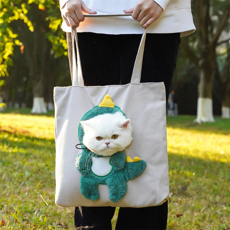Portable Crossbody Pet Outing Bag Breathable Mesh Single Shoulder Cat Carrier for Small Dogs Hands-Free Outdoor Travel Sling