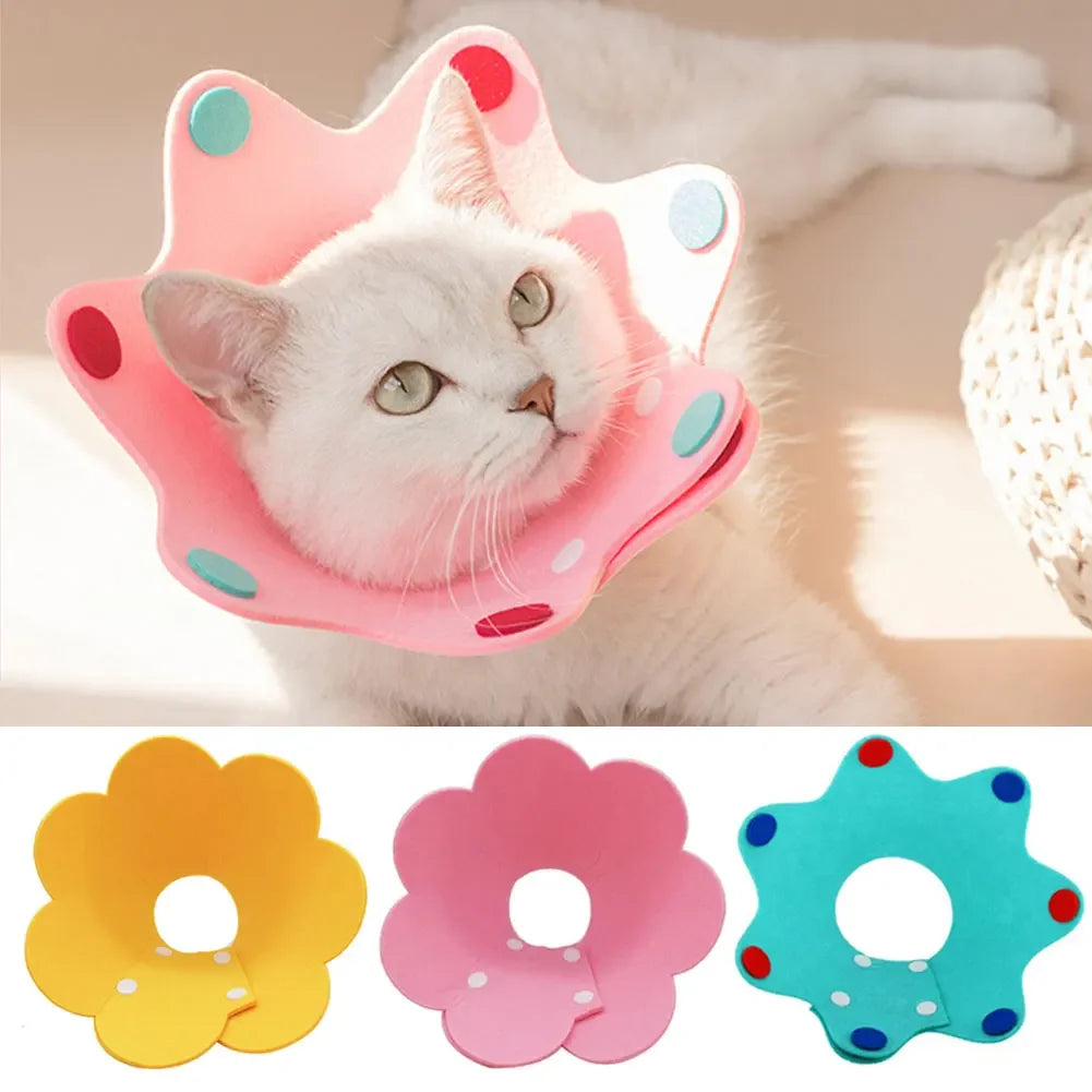 Felt Cat Collar Elizabeth Circle Cat Sun Flower Collar Felt Pet Products Anti-Licking Cat Collar Chihuahua Luxury Dog Collar