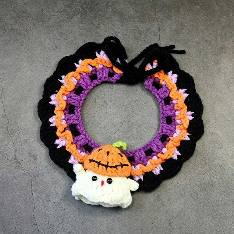 Halloween Cat Costume Collar Dog Clothing Pet Scarf Collar Cat Halloween Party Costume Cute Cat Scarf Halloween Decoration