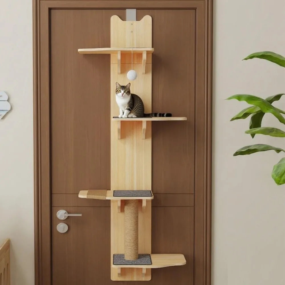 4-Level Door-Mounted Cat Climbing Tower