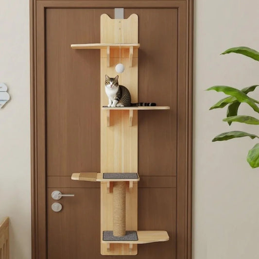 4-Level Door-Mounted Cat Climbing Tower