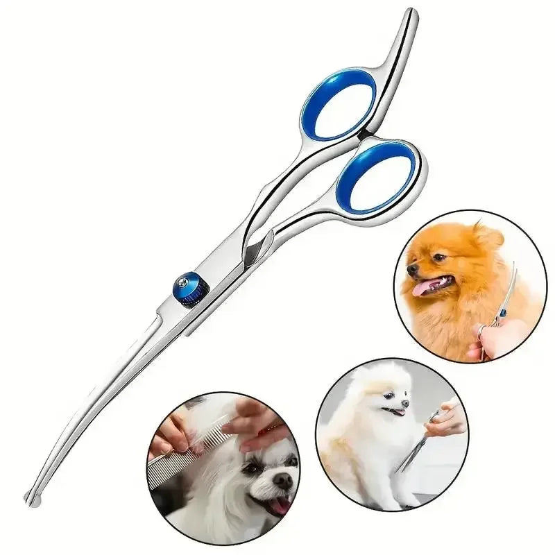 Dog Cat Safety Round Head Grooming Scissors Light Sharp Stainless Steel Anti-Injury Precise Pet Hair Trimmer