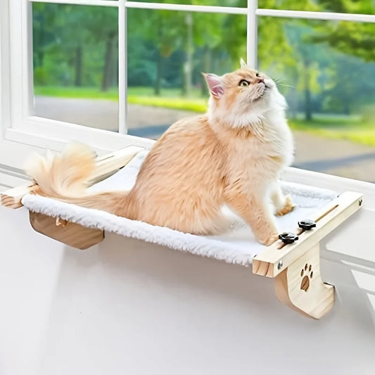 Cat Window Sill Hammock – Adjustable Window Bed with Soft Cushion for Cats