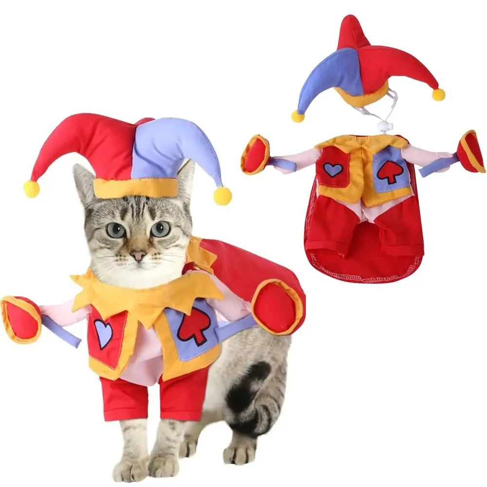Joker Clown Costume for Dogs & Cats – Funny Halloween Pet Dress-Up Outfit