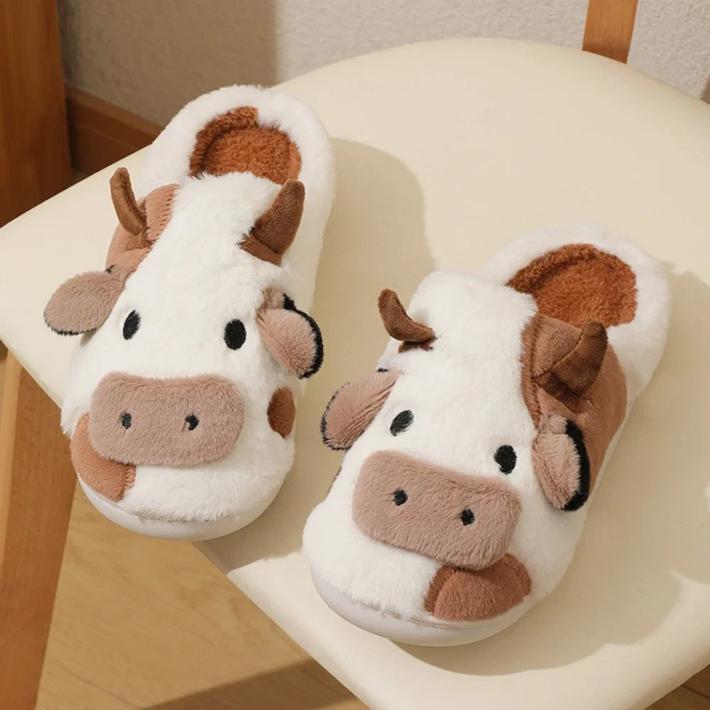 Cute Cow Print Couple Slippers – Cozy Matching House Shoes