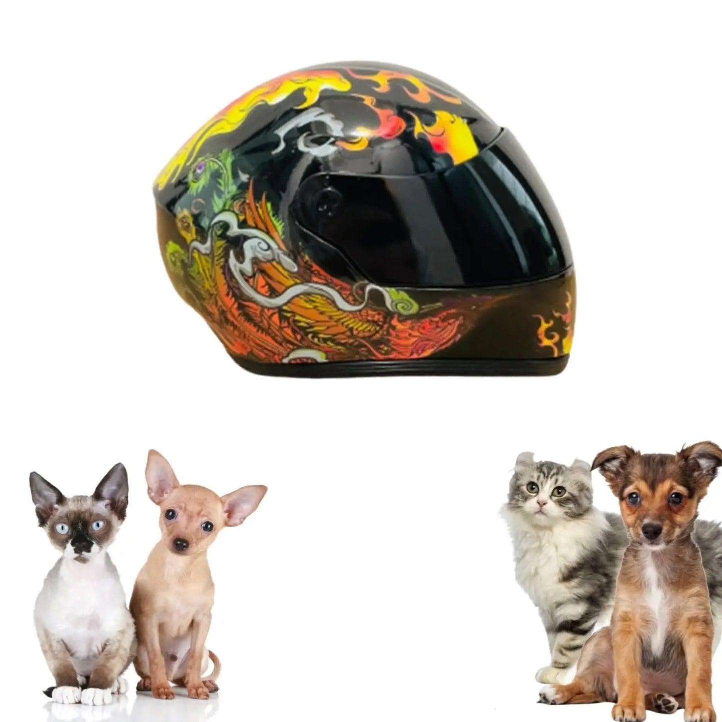 Cat Motorcycle Helmet Full Face Outdoor Riding Helmet Hat ABS Material Cat Dog Doggie Puppy Kitten Pet Supplies Racing PINK NEW