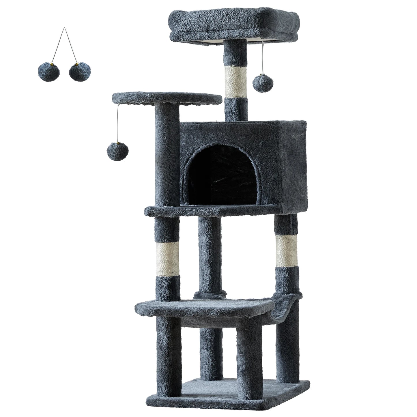 44-Inch Multi-Level Cat Tree & Scratching Tower