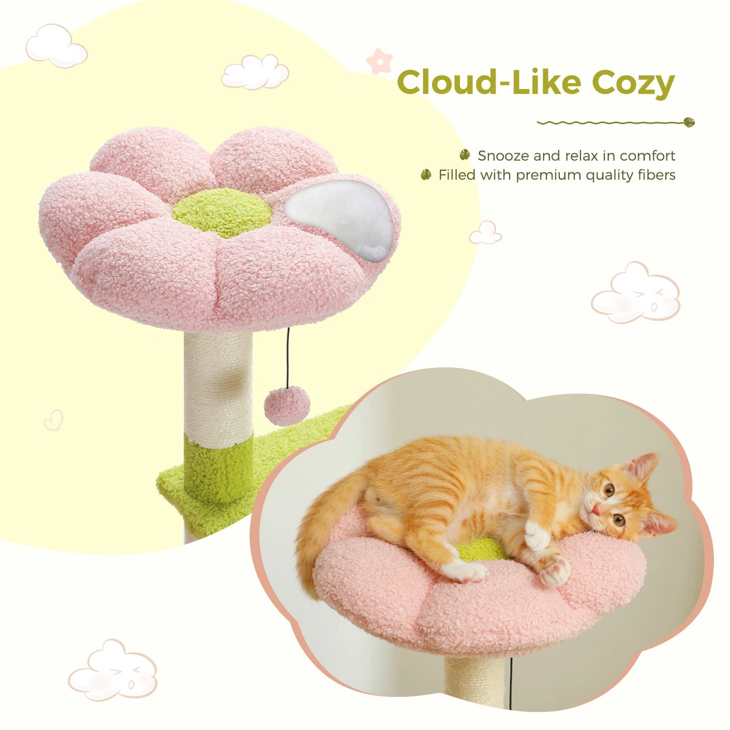 Flower Cat Tree with Sisal Scratching Posts