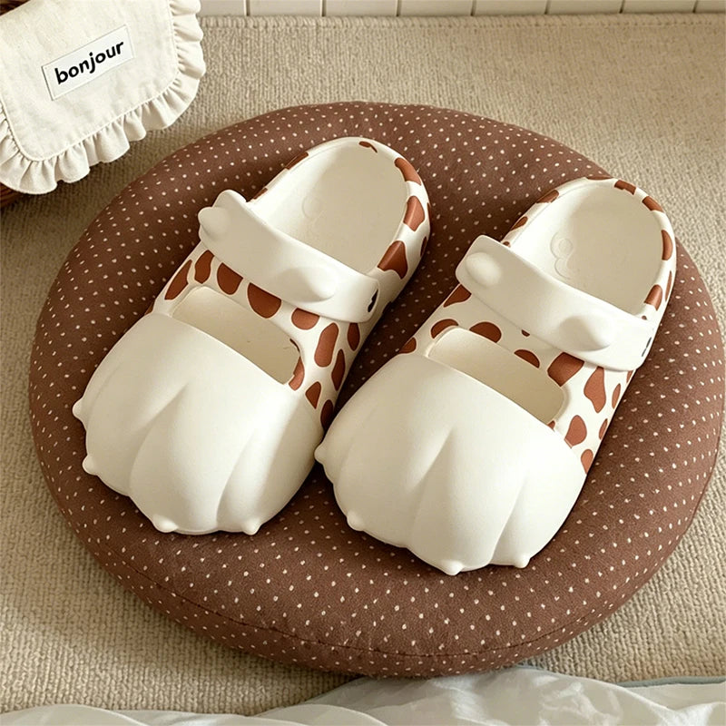 Women’s EVA Platform Slippers – Color Block Closed-Toe Sandals