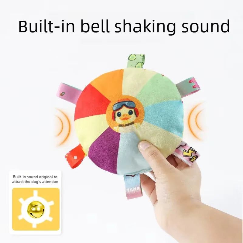 Plush Disc Dog Toy Sound Making Bite Resistant Teeth Grinding Boredom Relief Self Fun Energy Consuming Pet Chew Toy