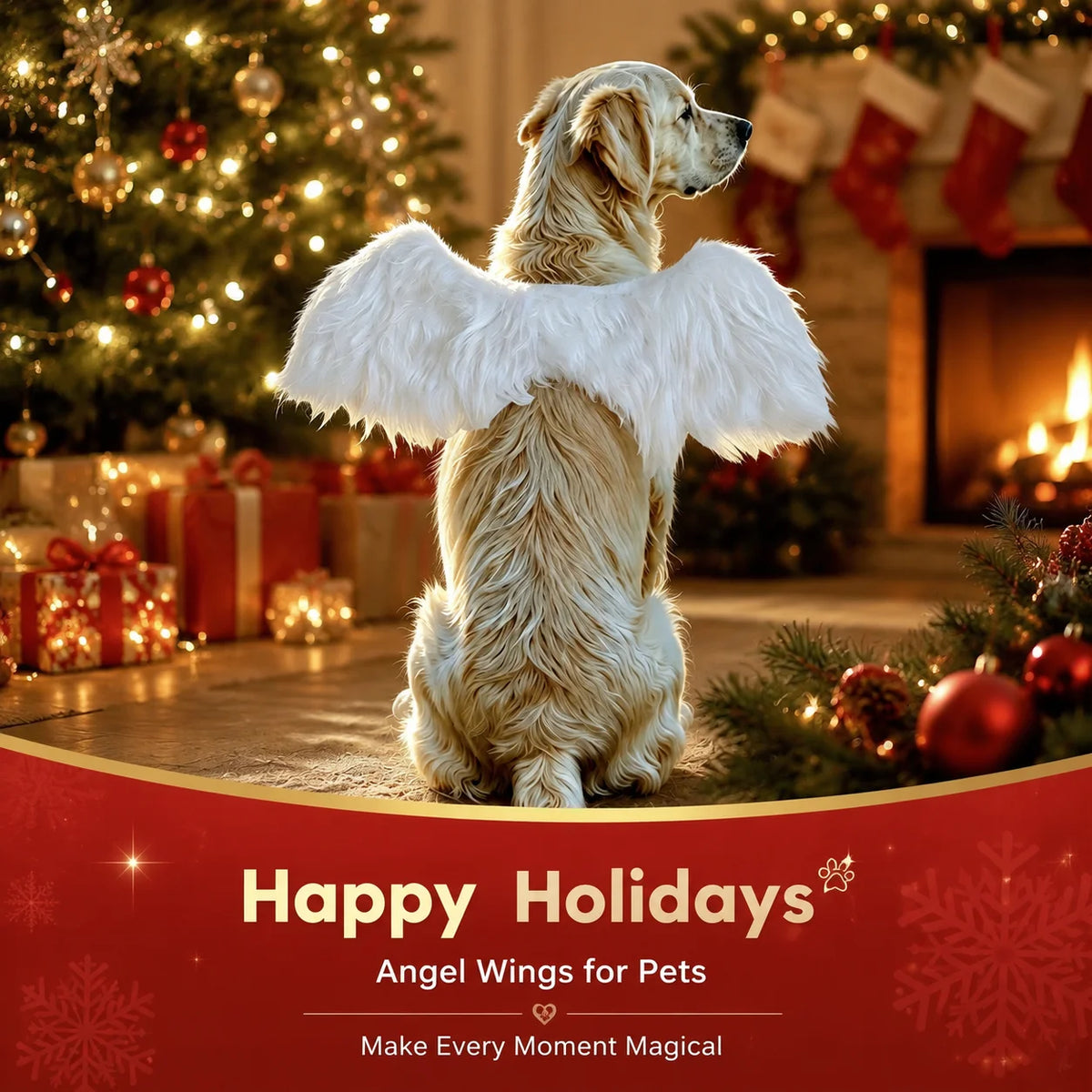 Funny Dog Wing Halloween Costume – Cute Angel Wings Pet Dress-Up Outfit