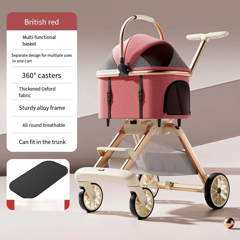 2026 New Separable Pet Stroller, Portable One Click Recycling Cat Stroller, Universal Lightweight Baby Stroller for Travel