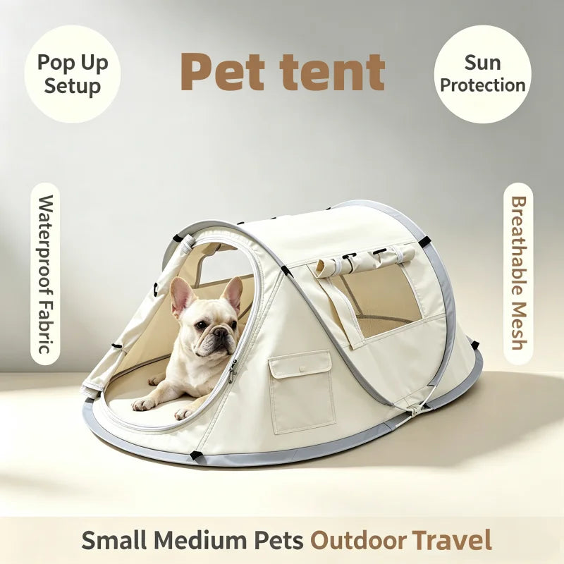 Portable Dog Tent Outdoor Sun Protection Waterproof Breathable Pet House For Small Medium Dogs Foldable Anti UV Beach Camping