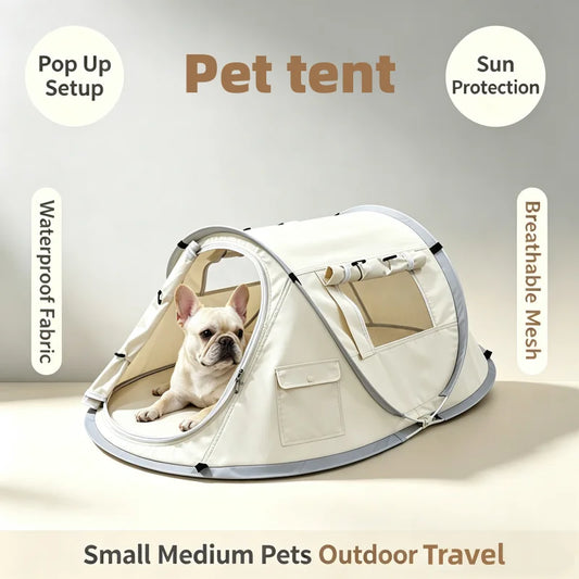 Portable Dog Tent Outdoor Sun Protection Waterproof Breathable Pet House For Small Medium Dogs Foldable Anti UV Beach Camping