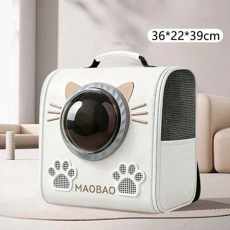 Cat Space Capsule Double-Shoulder Bag,Portable Large Capacity Space Capsule Cat Backpack,Pet Carrier for Cats Dogs,Travel Crate