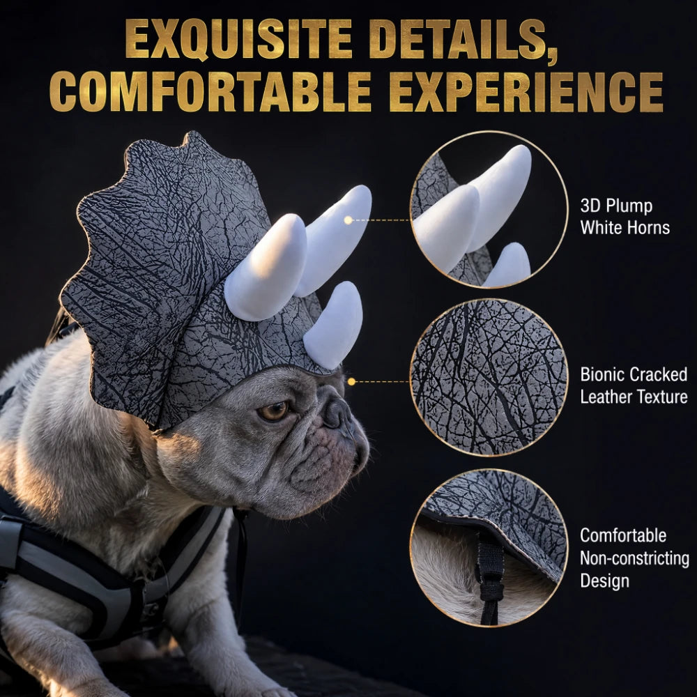 Cute Triceratops Dinosaur Costume for Dogs – Halloween Pet Dress-Up Outfit