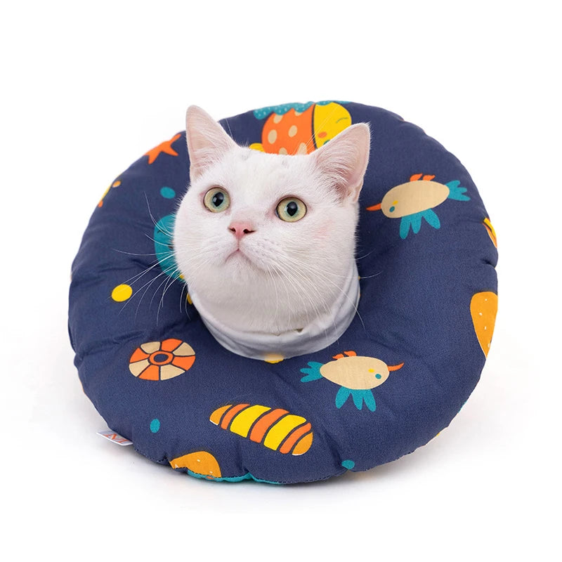 Adjustable Cat Recovery Collar Pet Soft Cone E-Collar Wound Healing Protective Cone After Surgery Elizabethan Collar for Cat Dog