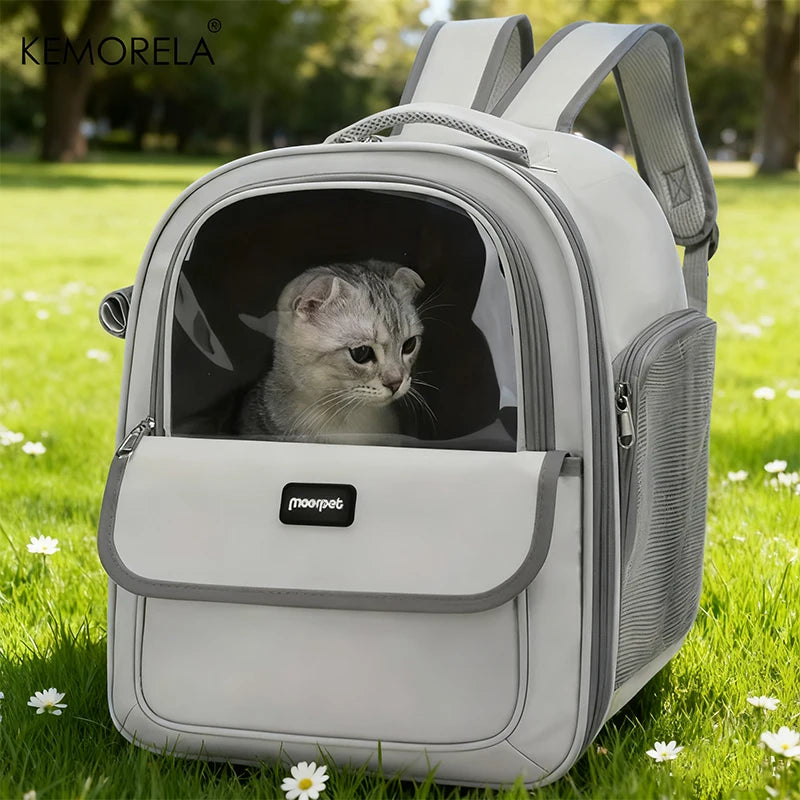 Large Capacity Breathable Mesh Portable Foldable Pet Carrier Backpack for Dog and Cat Outdoor Travel Camping Hiking Supplies