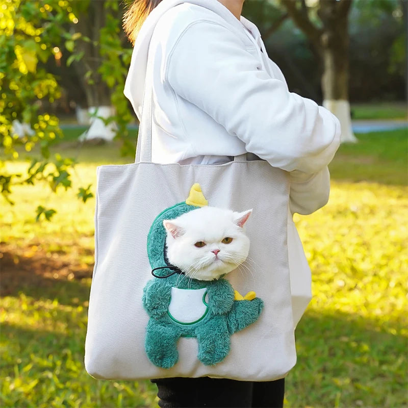 Cartoon Rabbit Dinosaur Pet Shoulder Bag For Cats Dogs Outdoor Travel Carry Bag Fashion Supplies For Teddy Pomeranian Small Pets