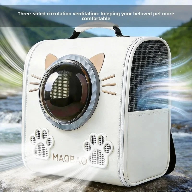 Cat Space Capsule Double-Shoulder Bag,Portable Large Capacity Space Capsule Cat Backpack,Pet Carrier for Cats Dogs,Travel Crate
