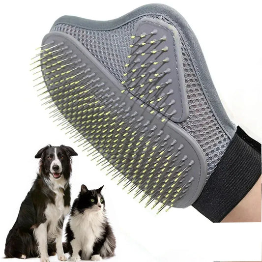 Pet Grooming & Deshedding Glove for Dogs & Cats