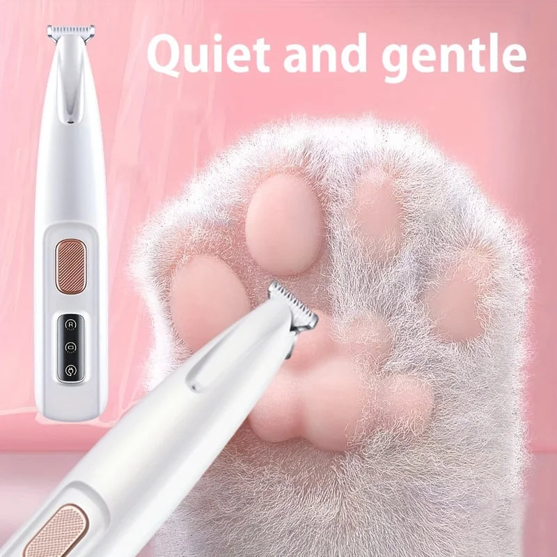 Rechargeable cat and dog grooming scissors, USB powered paw trimmer, professional pet hair clipper, cat and dog foot razor