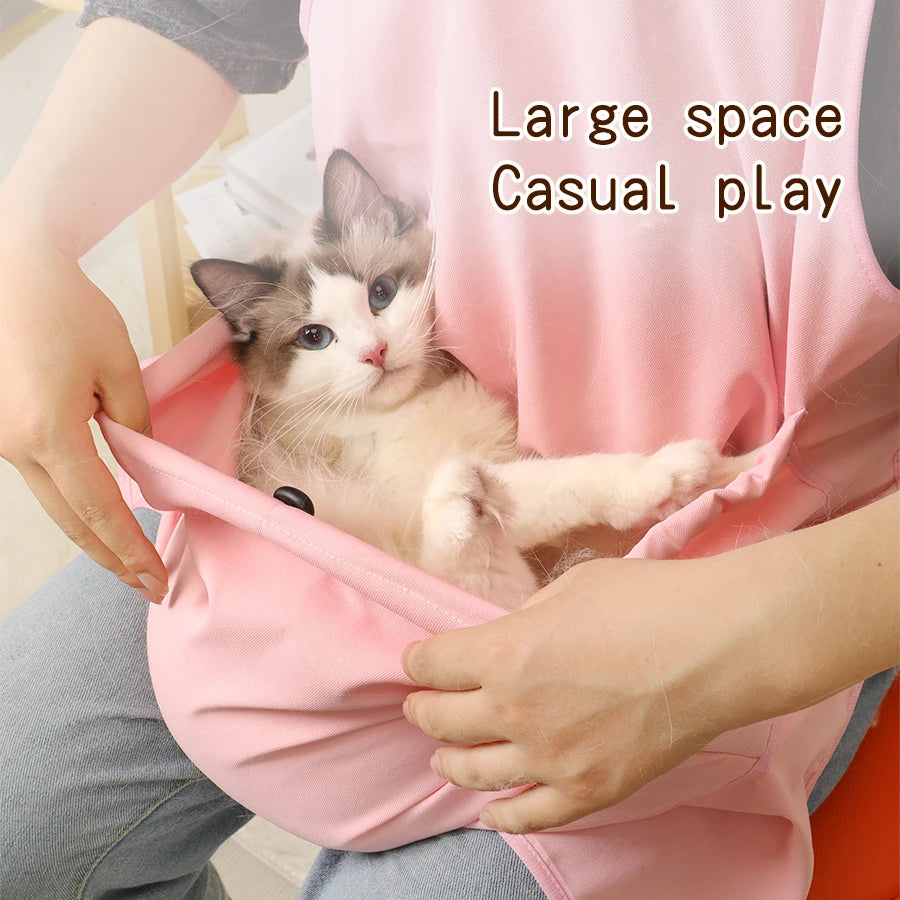 New Thin Pet Hugging Cat Clothing, Grooming Special Clothing, Non-Hair Hugging Pet Apron.