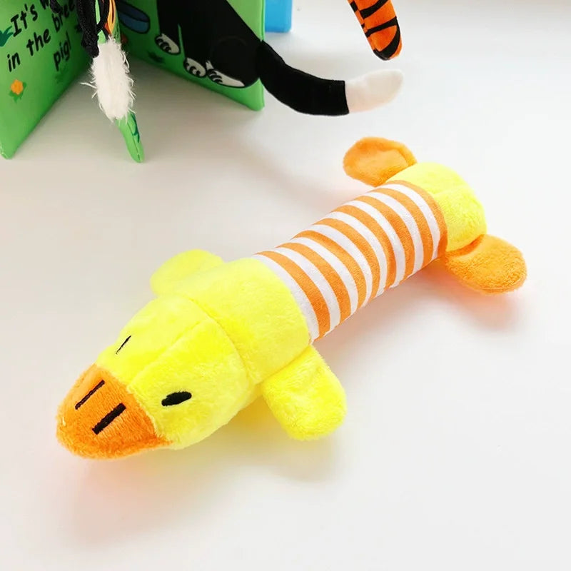 Eco - Friendly Plush Duck Dog Toy with Squeaker for Chewing and Teething - Interactive Pet Supplies Cat Dog Toys