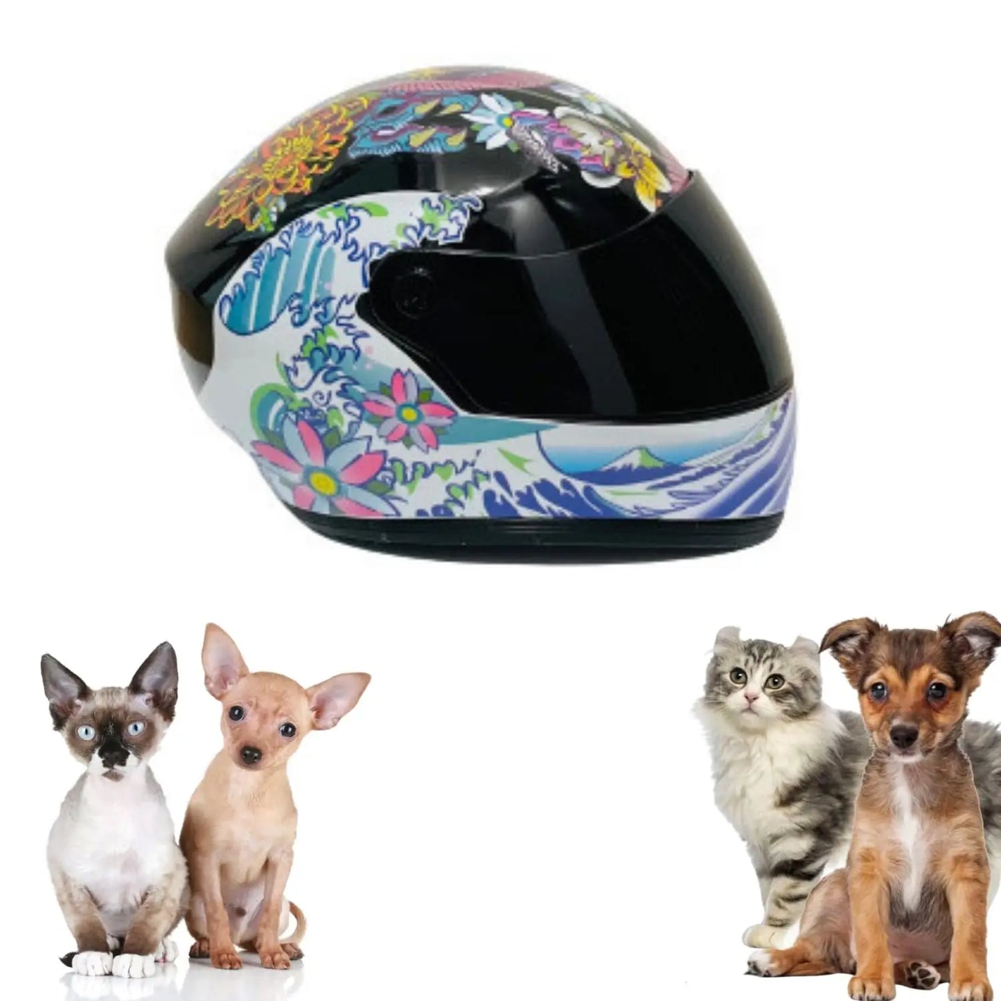 Cat Motorcycle Helmet Full Face Outdoor Riding Helmet Hat ABS Material Cat Dog Doggie Puppy Kitten Pet Supplies Racing PINK NEW