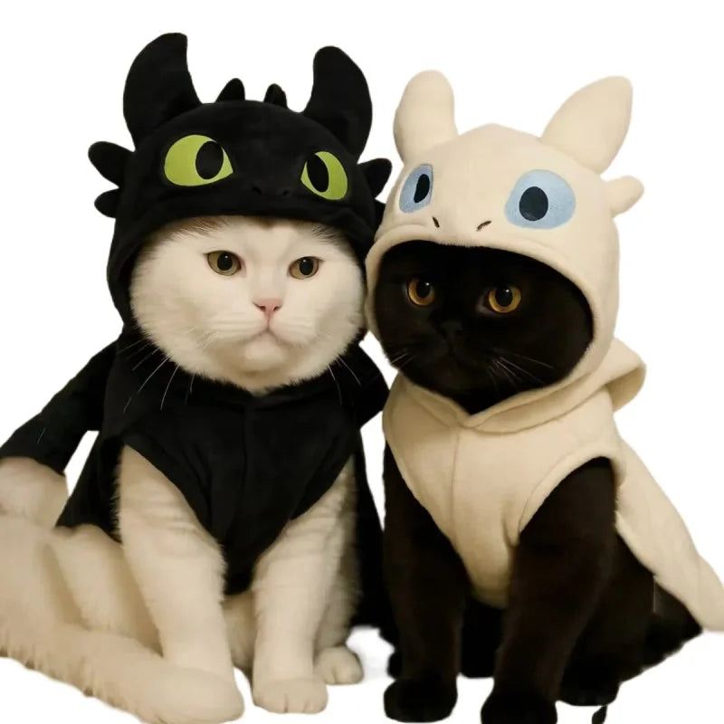 Little Devil Cat Dog Clothes Winter Warm Pet Costume Puppy Kitten Sweater Blue Outfit Anti Hair Loss Soft Fleece Autumn