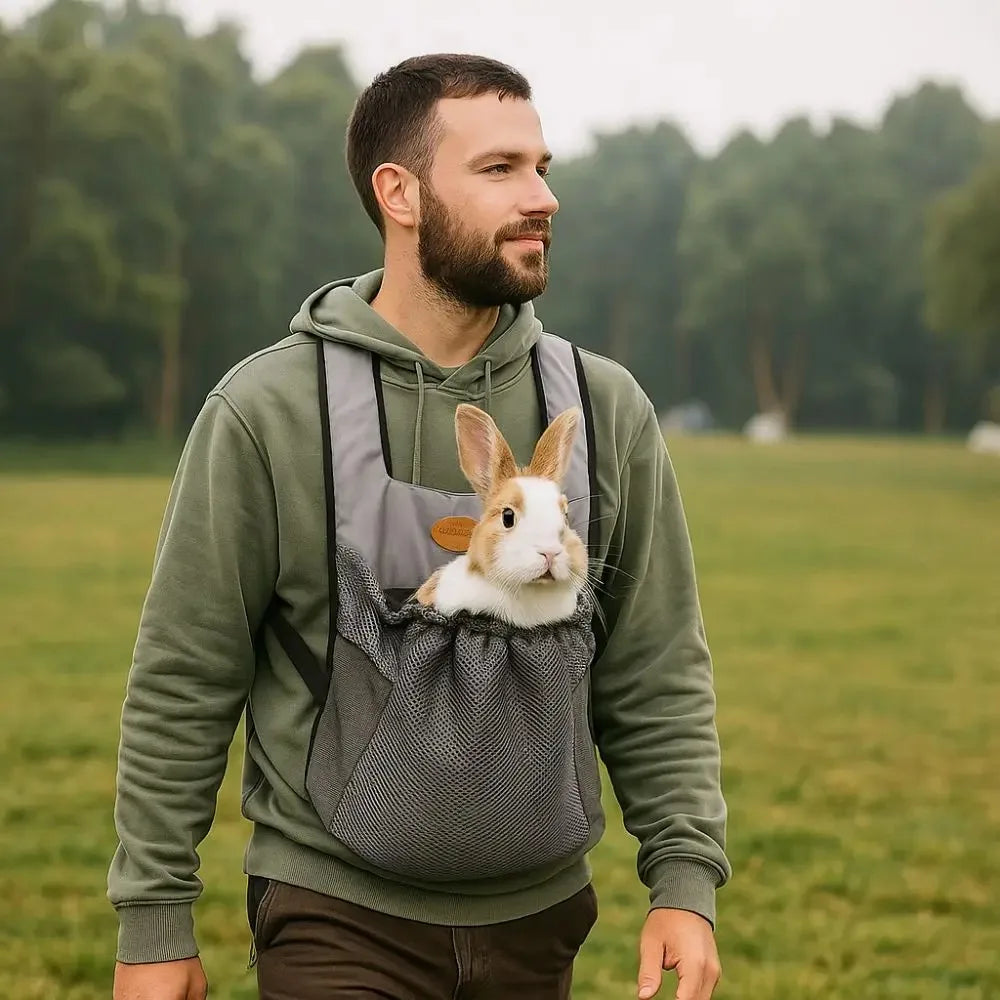 Breathable Foldable Pet Backpack Double Shoulder Chest Carrier, Adjustable Puppy Transport Bag For Outdoor Walking Hiking