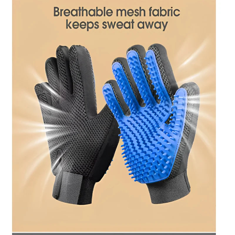 Pet Hair Removal Grooming Glove for Dogs & Cats