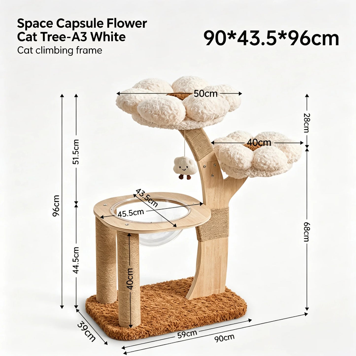 Pink Flower Cat Tree Tower