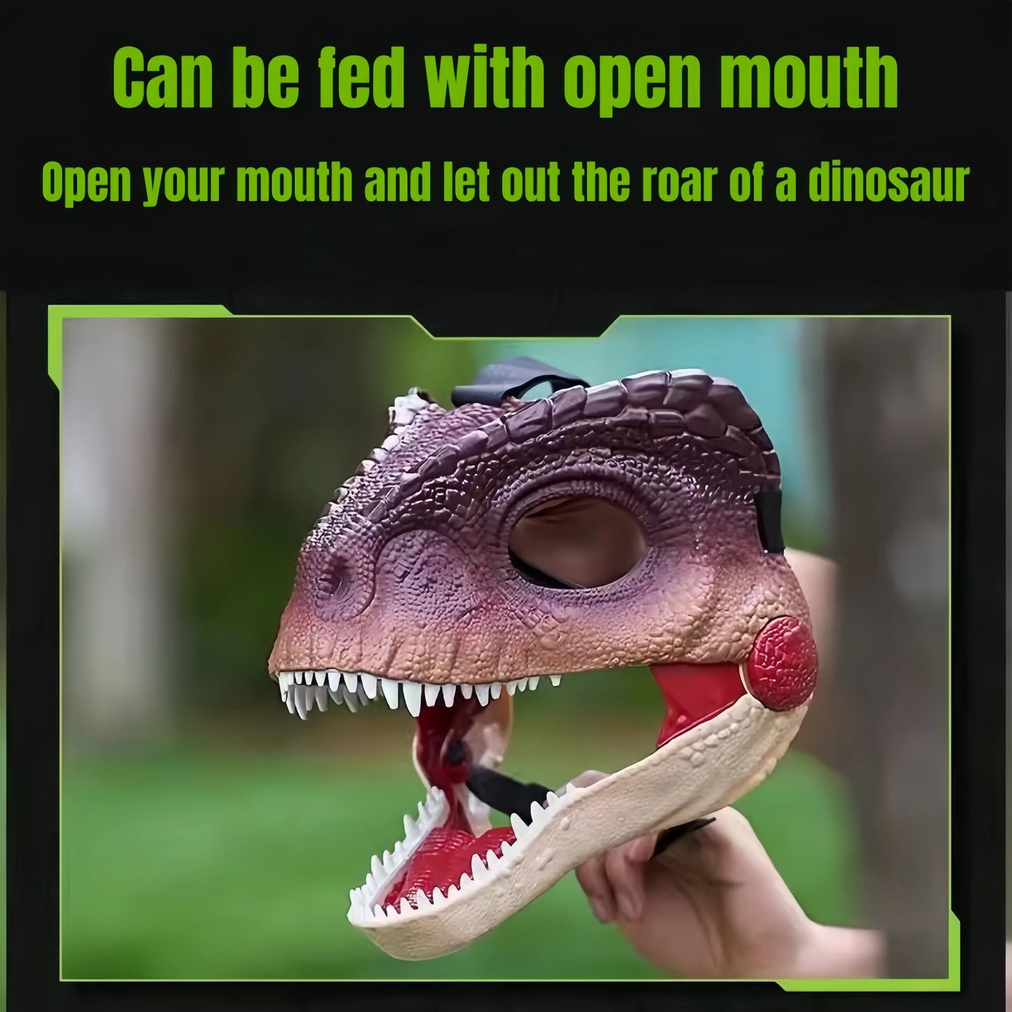 Dinosaur Mask Headgear That Can Feed and Make Sounds, Dog Headgear Mask, Pet Full Face Mask, Christmas Prank Headgear