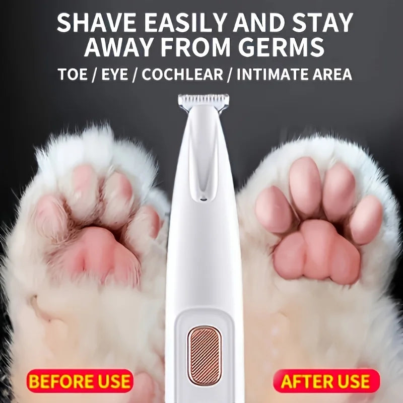 Rechargeable cat and dog grooming scissors, USB powered paw trimmer, professional pet hair clipper, cat and dog foot razor