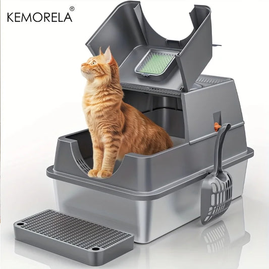 Stainless Steel Cat Litter Box with High Sides