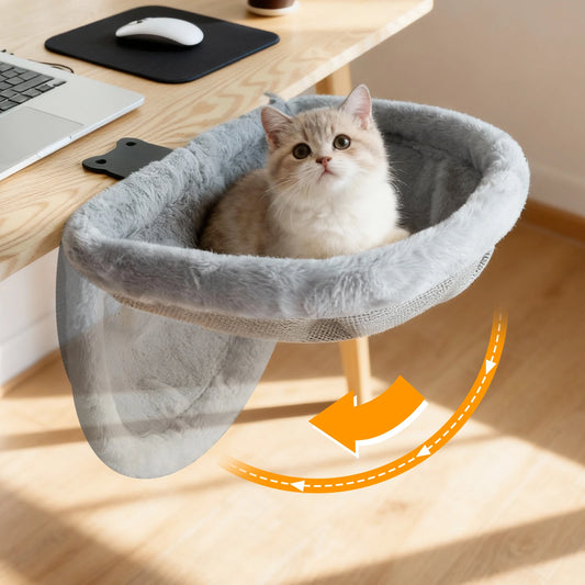 Cat Desk Bed Hammock – Space-Saving Hanging Pet Bed for Home & Office